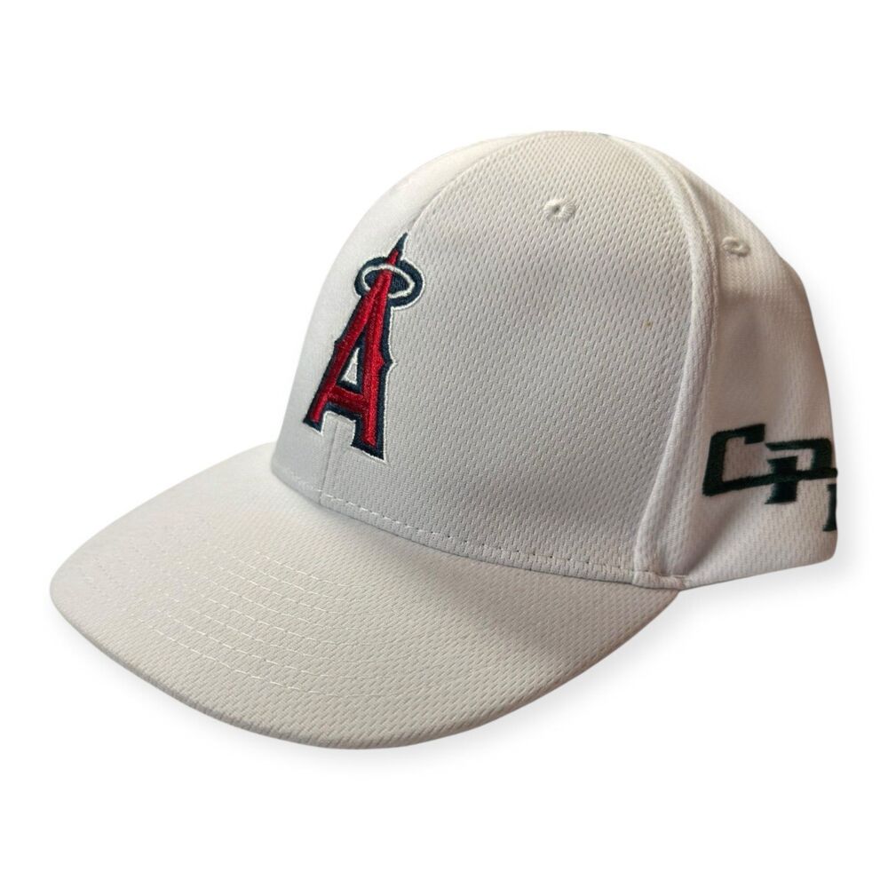 Anaheim Angels MLB Snapback Hat White Cal Poly Pomona (CPP) Mustang Edition Rare